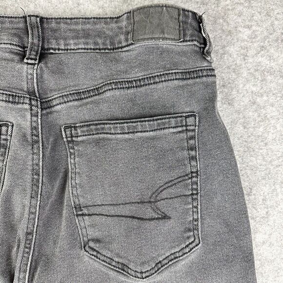 American Eagle Mom Jeans Womens 6R Faded Black Casual Everyday Stretch Denim - Picture 6 of 15